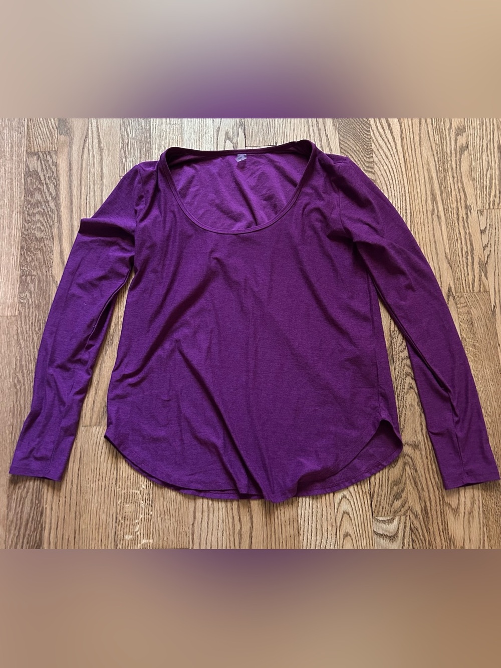 Beyond Yoga Featherweight Scooped Long Sleeve Pullover in Plum